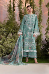 Sobia Nazir - Unstitched 3PC Lawn Embroidered Shirt with Chiffon Dupatta- SNW-1177