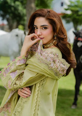 ELAF - Unstitched 3PC Luxury Lawn Embroidered Suit - SNW-1134
