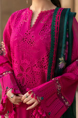 Saira Rizwan- Unstitched  3PC Luxury Lawn Embroidered Suit - SNW - 1140