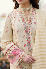 Qalamkaar - Unstitched 3PC Lawn Embroidered Suit - SNW-1136