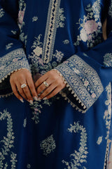 ZARA SHAHJAHAN - Unstitched 3PC Luxury Lawn Embroidered Suit - SNW - 5113
