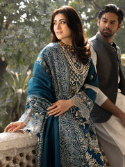 MAHNUR - Unstitched 3PC Lawn Embroidered Suit - SNW-1103