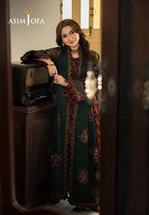 ASIM JOFA - 3PC Unstitched Luxury Dhanak Embroidered Suit - SNW-7154