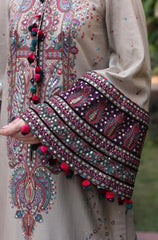 Jazmin - Unstitched 3PC Luxury Lawn Embroidered Suit - SNW - 1183