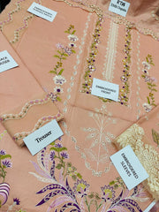 Aneelas - Unstitched 3PC Luxury Dhanak Embroidered Suit - SNW-7167
