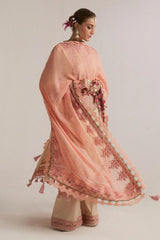 Hussain Rehar - Unstitched 3PC Luxury Lawn Embroidered Suit - SNW-1168