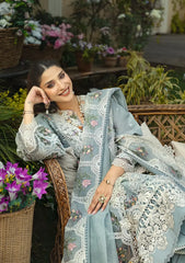 ELAF - Unstitched  3PC Luxury Dhanak Embroidered Suit - USME-018099
