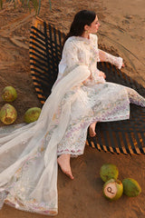 Qalamkar - Unstitched 3PC Luxury Lawn Embroidered Suit - SNW-1129