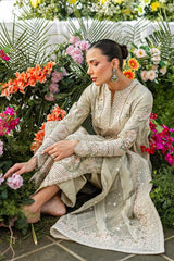 Akbar Aslam - Unstitched  3PC Luxury Dhanak Embroidered Suit - SNW-7123