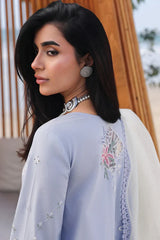 Qalamkar - Unstitched 3PC Luxury Lawn Embroidered Suit - SNW-1128