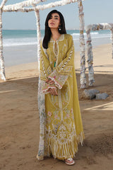 Qalamkar - Unstitched  3PC Luxury Lawn Embroidered Suit - SNW-1164