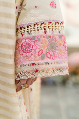 Qalamkaar - Unstitched 3PC Lawn Embroidered Suit - SNW-1136