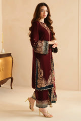 Jazmin- Unstitched 3PC Luxury Velvet Embroidered Suit - SNW-7149
