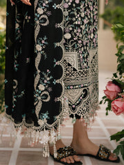 BIN ILYAS - 3PC Luxury Lawn Embroidered Suit - SNW-1101