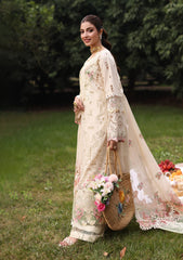 KAHF - 3PC Luxury Lawn Embroidered Suit - SNW-1102
