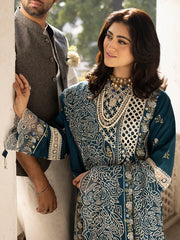 MAHNUR - Unstitched 3PC Lawn Embroidered Suit - SNW-1103