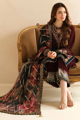 Jazmin- Unstitched 3PC Luxury Velvet Embroidered Suit - SNW-7149