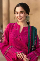 Saira Rizwan- Unstitched  3PC Luxury Lawn Embroidered Suit - SNW - 1140