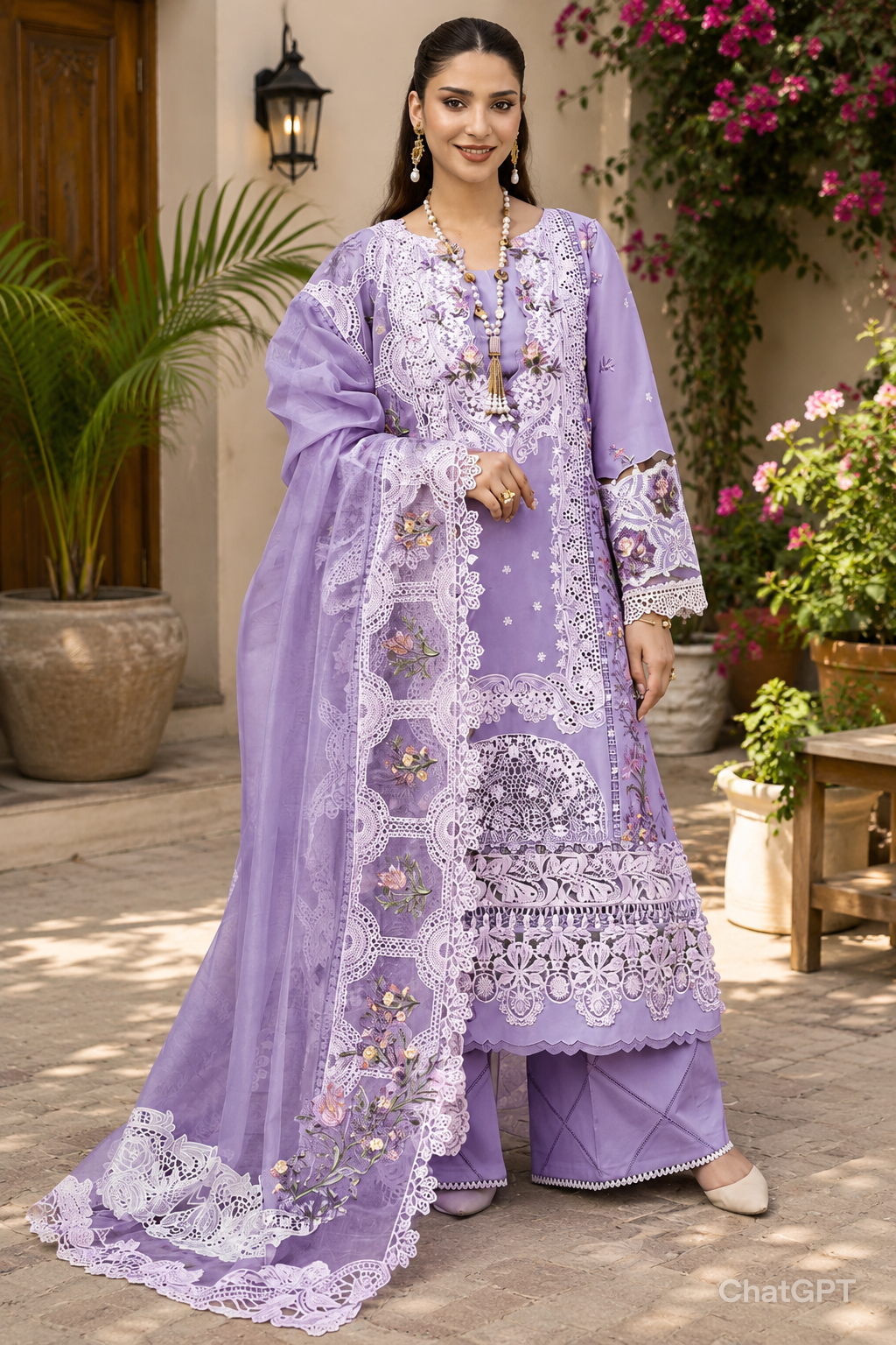 ELAF - Unstitched 3PC Luxury Lawn Embroidered Suit - SNW-1180