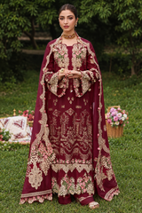 KAHF  - 3PC Unstitched Luxury Dhanak Embroidered Suit - SNW-7131