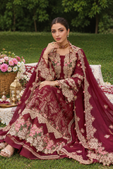KAHF  - 3PC Unstitched Luxury Dhanak Embroidered Suit - SNW-7131