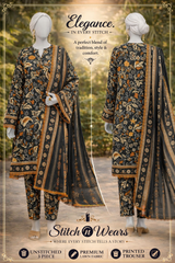 J.Unstitched 3-Piece Digital Bana Dora Print Lawn-SNW-3109