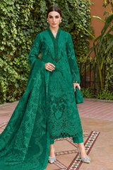 MARIA.B - Unstitched 3PC Luxury Dhanak Embroidered Suit With Hand Made Neck Patch  - SNW-1703