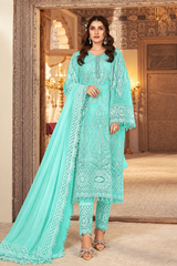 MARIA.B - 2PC Unstitched Luxury Soft Organza Embroidered Suit - SNW-912-F