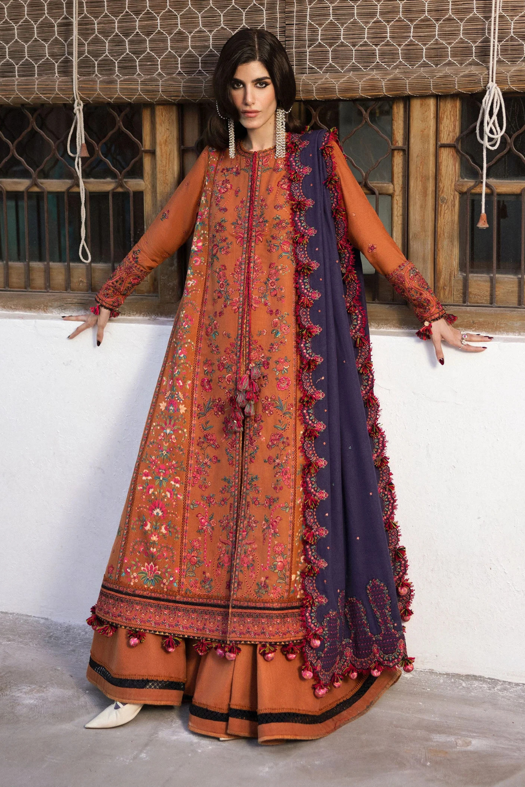 Hussain Rehar - Unstitched  3PC Lawn Embroidered Suit - SNW-1145