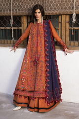 Hussain Rehar - Unstitched  3PC Lawn Embroidered Suit - SNW-1145