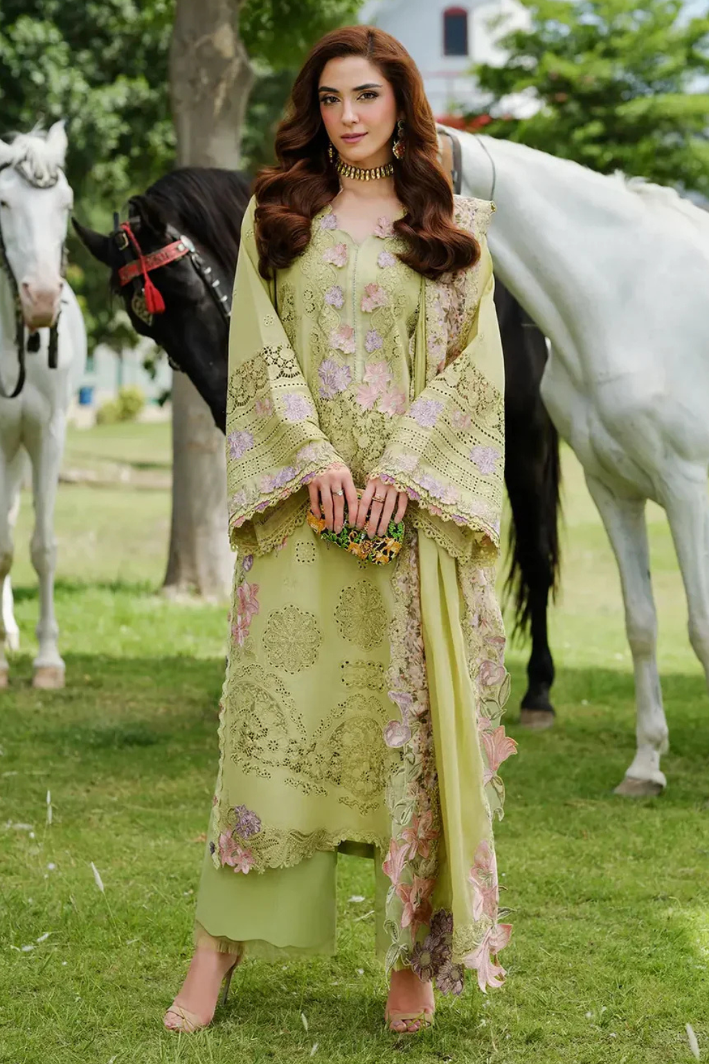 ELAF - Unstitched 3PC Luxury Lawn Embroidered Suit - SNW-1134
