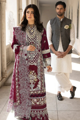 MAHNUR - 3PC Luxury Lawn Embroidered Suit - SNW-1105