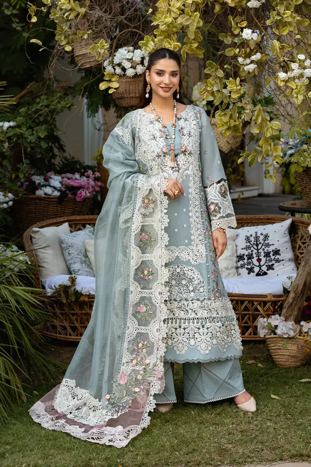 ELAF - Unstitched  3PC Luxury Lawn Embroidered Suit - SNW-1108
