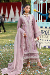 BIN ILYAS - Unstitched 3PC Lawn Embroidered Shirt with Slub Net Dupatta- SNW-1179