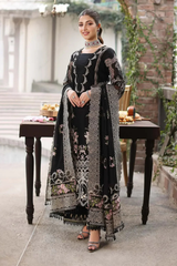 KAHF- 3PC Luxury Lawn Embroidered Suit - SNW-1111