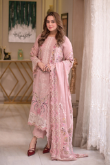 Aneelas - 3PC Luxury Lawn Embroidered Suit - SNW-1113