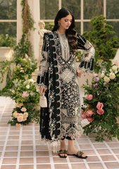 BIN ILYAS - 3PC Luxury Lawn Embroidered Suit - SNW-1101