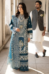MAHNUR - 3PC Unstitched  Luxury Dhanak Embroidered Suit - SNW-7130