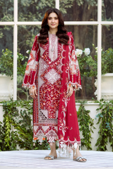 BIN ILYAS - 3PC Luxury Lawn Embroidered Suit - SNW-1117