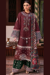 Jazmin - Unstitched 3PC Luxury Lawn Embroidered Suit - SNW - 1127