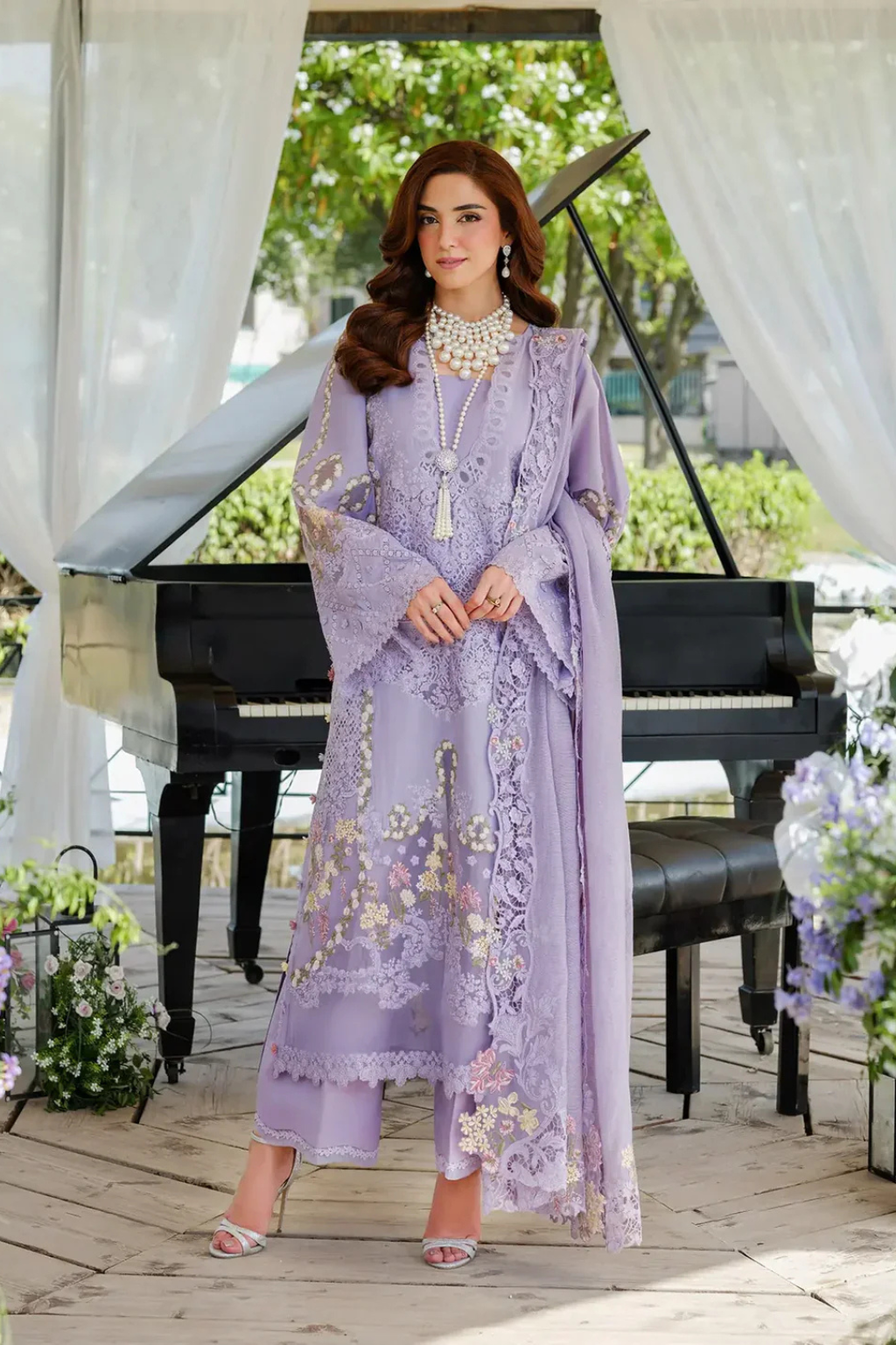 ELAF - Unstitched  3PC Luxury Lawn Embroidered Suit - SNW-1144