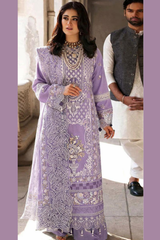 MAHNUR - Unstitched 3PC Lawn Embroidered Suit - SNW-1155