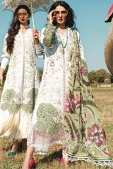 MUSHQ- Unstitched 3PC Luxury Lawn Embroidered Suit - SNW - 5105