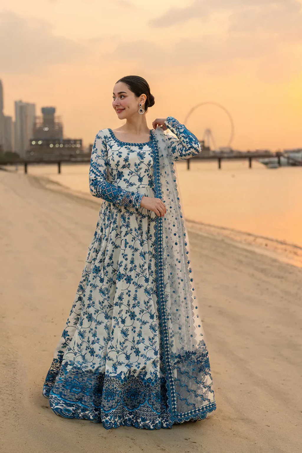 Faiza Saqlain - 3PC Luxury Lawn Embroidered Suit - SNW-1176